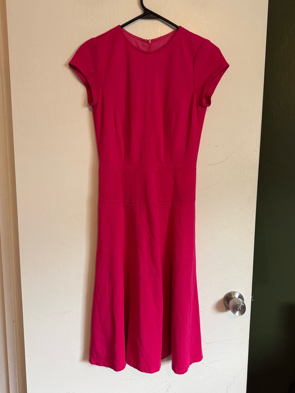Nanette Lepore hot berry pink fit and flare knee length dress size 0